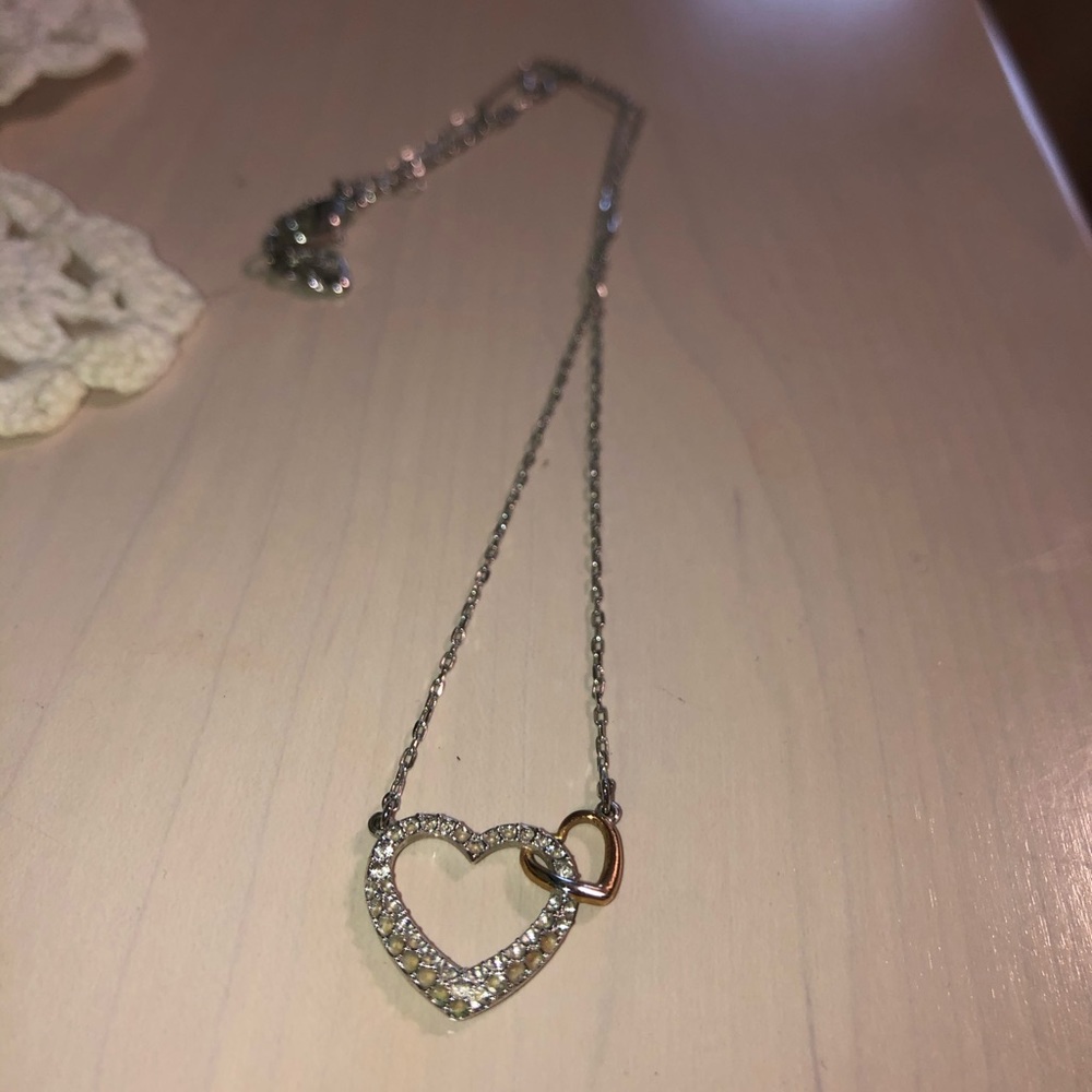 Double heart Swarovski necklace